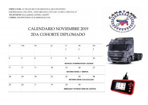 Lee más sobre el artículo Calendario Mes de Noviembre de 2019. Segunda Cohorte Diplomado “Mecánica Básica Automotriz” avalado por la Universidad Central de Venezuela