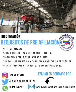 Lee más sobre el artículo PRE AFILIACIÓN A CANATAME