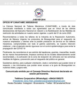Lee más sobre el artículo Comunicado del Consejo Directivo Nacional de CANATAME