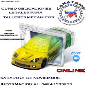Lee más sobre el artículo OBLIGACIONES LEGALES PARA EL TALLER MECÁNICO (VÍA ZOOM)