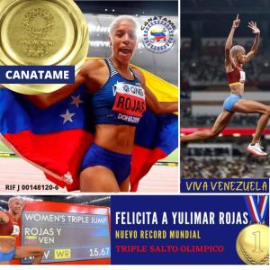 Lee más sobre el artículo CANATAME FELICITA A YULIMAR ROJAS POR SU MEDALLA DE ORO EN TOKIO 2021