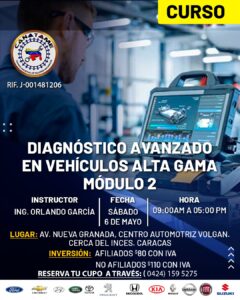Lee más sobre el artículo CURSO DIAGNÓSTICO VEHÍCULO ALTA GAMA (MODULO 2)