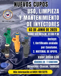 Lee más sobre el artículo CURSO USO, LIMPIEZA Y MANTENIMIENTO DE INYECTORES 3 DE JUNIO DE 2025