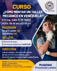 Lee más sobre el artículo CURSO CÓMO MONTAR UN TALLER MECÁNICO EN VENEZUELA?